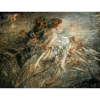 РЕПРОДУКЦИИ НА КАРТИНИ Маркиза Луиза Казати с паунови пера (1913)